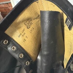 Vintage Justin Boots Black Studded Leather Footwear